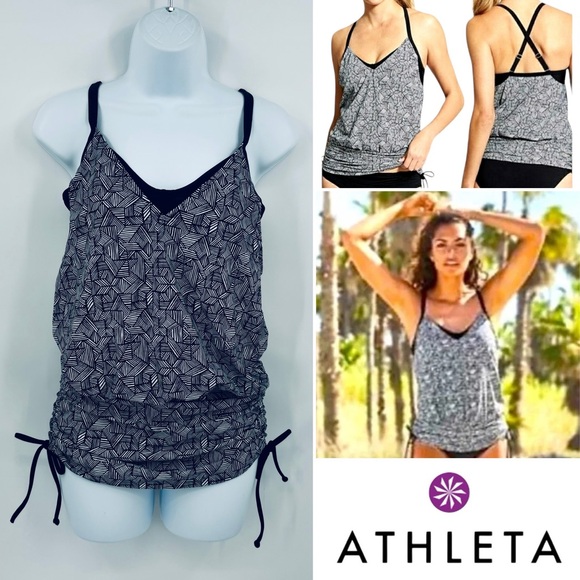 Athleta  Laguna Side Scrunch BlousonTankini Top - Picture 1 of 13